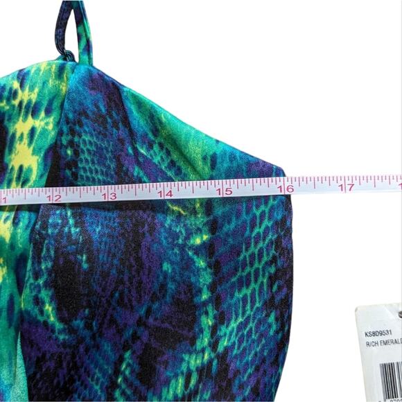 Kensie dresses peplum mini dress rich emerald combo size 4 NWT - Picture 8 of 10